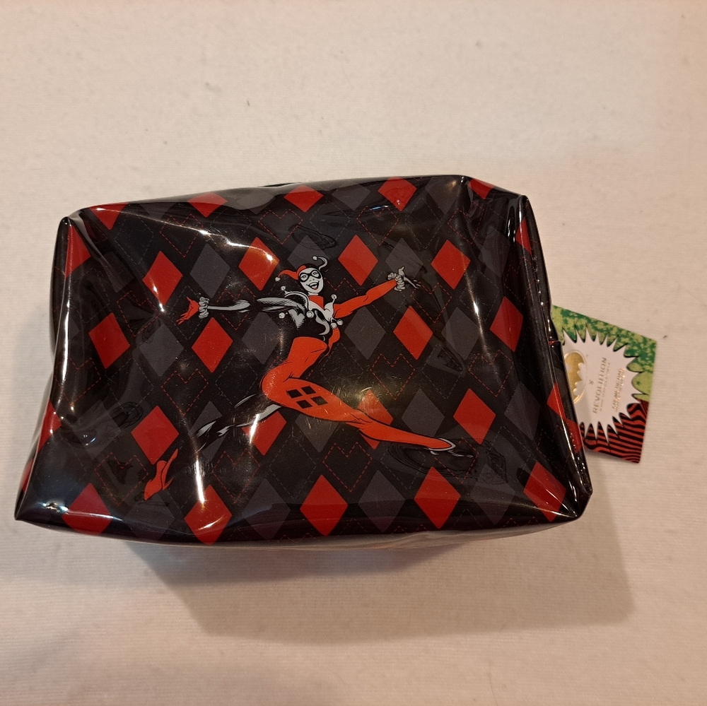 DC Comics Harley Quinn Poison Ivy x Revolution Joker Cosmetic Bag NWT